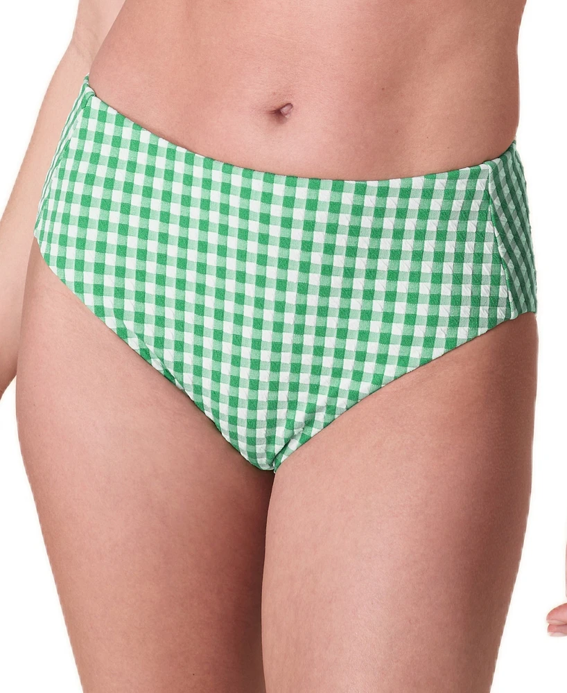 Andie Women's High Rise Gingham Bikini Bottoms
