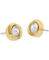 Calvin Klein Stainless Steel Cubic Zirconia Twisted Bezel Stud Earrings