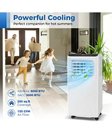 Gymax 8000 Btu Portable Air Conditioner 3 in 1 Floor Ac Unit w/ Fan & Dehumidifier Quiet Air Cooler