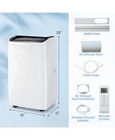 Gymax 4-in-1 Portable Air Conditioner 12000 Btu Smart WiFi Air Cooler w/ Fan Dehumidifier 24H Timer
