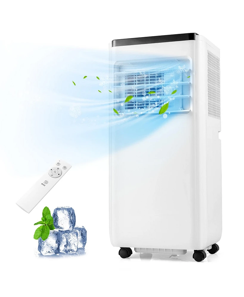 Gymax Portable Air Conditioner 8000 Btu Floor Ac Unit Fan & Dehumidifier w/ 24H Timer 2 Fan Speeds