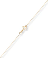 Sunbeam & Polished Reversible Bead Frame Clover 18" Pendant Necklace in 10k Gold