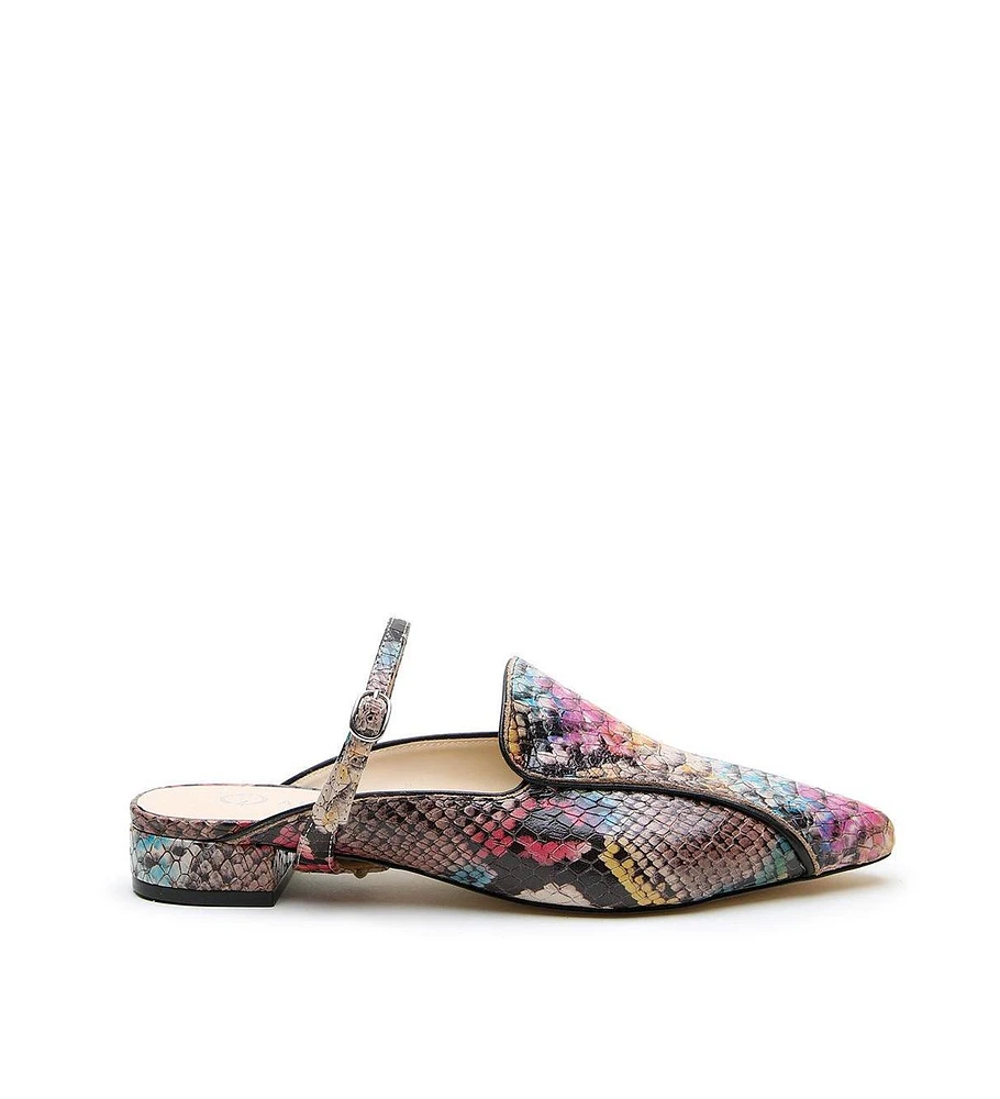 Alterre Women's Painted Snake Twiggy Customizable Pointed Loafer Slides