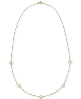 Openwork Clover Design Five Station 18" Collar Necklace in 10k Gold