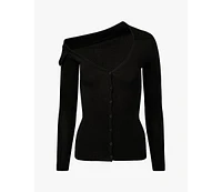 WeWoreWhat Women's Off The Shoulder Collared Shirt