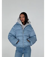 WeWoreWhat Women's Collar Puffer Jacket