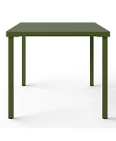 7-Piece Outdoor Metal Patio Dining Table Set With Stackable Chairs