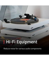 Fluance IB40 Turntable Isolation Base Anti-Vibration Wood Platform for Enhanced Sound Clarity and Superior Damping with Height Adjustable Feet, Bubble