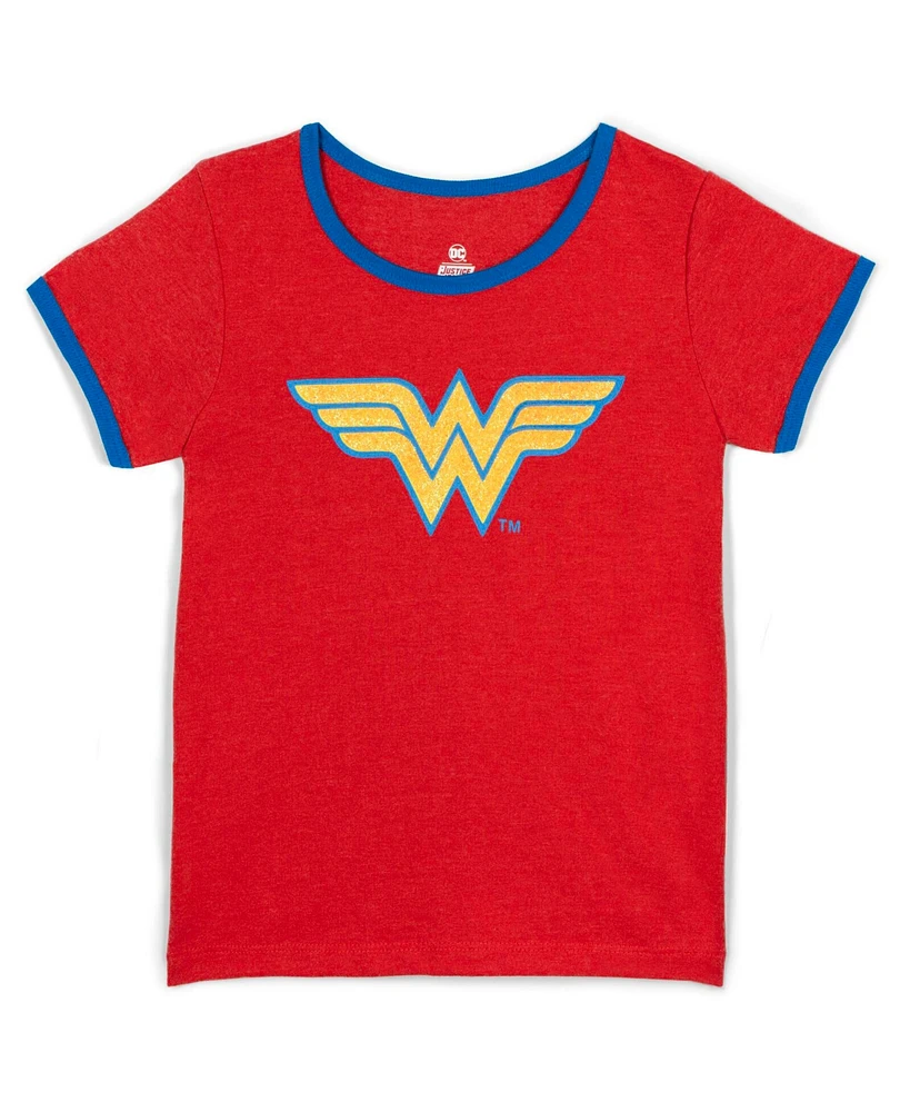 Justice League Girls Dc Comics Wonder Woman Ringer T-Shirt