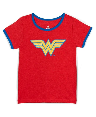 Justice League Girls Dc Comics Wonder Woman Ringer T-Shirt