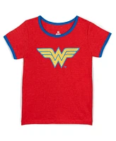 Justice League Girls Dc Comics Wonder Woman Ringer T-Shirt