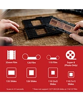 Magnasonic All-in-One 25MP Film Scanner with Large 5" Display & Hdmi, Converts 35mm/126/110/Super 8 Film & 135/126/110 Slides into Digital Photos, Bui