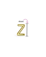 Bling Jewelry Minimalist Real Yellow 14K Gold Capital Block Alphabet Letter Initial Cartilage Ear Lobe Piercing 1 Piece Stud Earring Screw Back