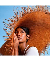 Amora Oversized Woven Straw Hat Burnt Caramel