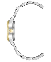 Anne Klein Women's Quartz Coin Edge Two-Tone Metal Alloy and Navy Dial Watch, 30mm
