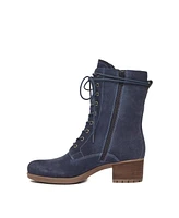 Derby Lace Up Block Heel Boots
