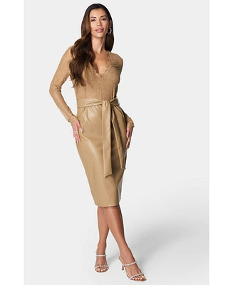 Bebe Women's Faux Leather Skirt Dress