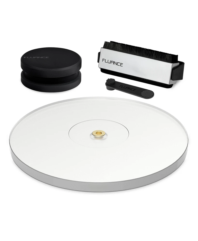 Fluance Vinyl Turntable and Record Accessory Kit With Record And Stylus Anti-Static Carbon Fiber Brushes