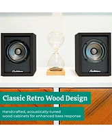 Electrohome Montrose Wireless Upgradable Vinyl Record Player, with Huntley, Powered Bluetooth Bookshelf Speakers, 3" Driver, for Natural Acoustics, Te