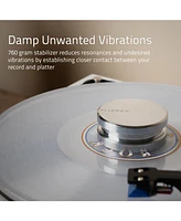 Fluance HiFi Vinyl Record Weight Stabilizer High Mass 760 gram Steel Lp Disc Turntable Accessory with Protective Velvet Pad for Vibration Damping (RW0