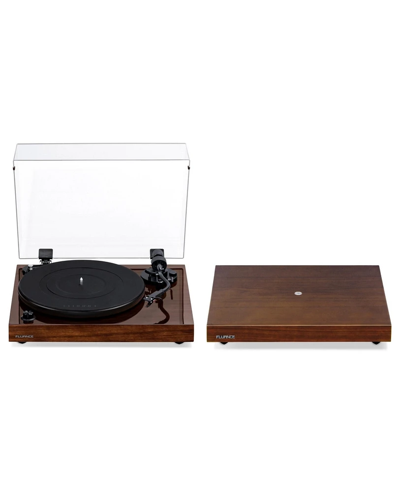 Fluance RT82 Reference High Fidelity Vinyl Turntable Record Player with Ortofon OM10 Cartridge And Anti-Vibration Wood Isolation Base - Piano Black