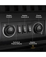 Cowsar Electric Fireplace Stove, Freestanding Fireplace Heater with Realistic Flame, 1000/1500W Fireplace Heater, Overheating Safety Device, Thermosta