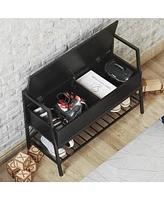 Entryway Shoe Bench with Shoe Rack, Entry Bench Shoe Organizer for Entryway, Bedroom