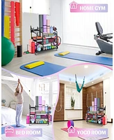 Mythinglogic Yoga Mat Storage Racks Gym Sports Equipment Storage organizer With Black Finish