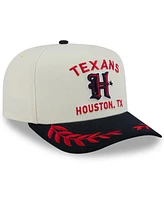 New Era Men's Cream/Navy Houston Texans 2025 Nfl Draft A-Frame 9FIFTY Snapback Hat