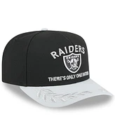 New Era Men's Black/Silver Las Vegas Raiders 2025 Nfl Draft A-Frame 9FIFTY Snapback Hat