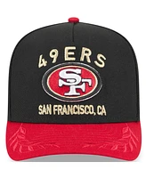 New Era Men's Black/Scarlet San Francisco 49ers 2025 Nfl Draft A-Frame 9FIFTY Snapback Hat