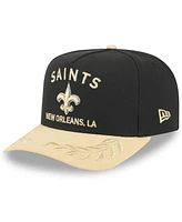 New Era Men's Black/Gold New Orleans Saints 2025 Nfl Draft A-Frame 9FIFTY Snapback Hat