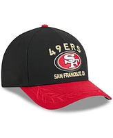 New Era Men's Black/Scarlet San Francisco 49ers 2025 Nfl Draft 9FORTY A-Frame M-Crown Adjustable Hat