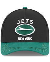 New Era Men's Black/Green New York Jets 2025 Nfl Draft 9FORTY A-Frame M-Crown Adjustable Hat