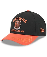 New Era Men's Black/Orange Cleveland Browns 2025 Nfl Draft 9FORTY A-Frame M-Crown Adjustable Hat