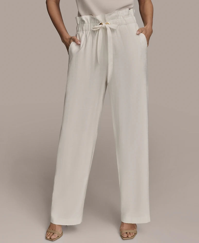 Donna Karan New York Women's Tie Waist Wide-Leg Pants