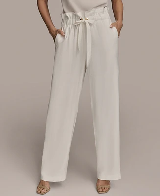 Donna Karan New York Women's Tie Waist Wide-Leg Pants