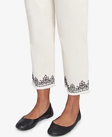 Alfred Dunner Women's Natural Instinct Classic Cuffed Medallion Ankle Pants