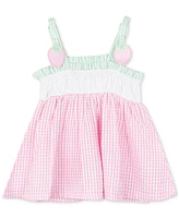 Rare Editions Baby Girls Strawberry Seersucker Dress