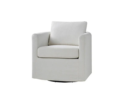 Modern Asser Slipcovered Swivel Chair
