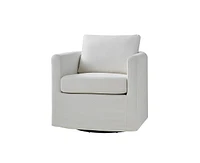 Modern Asser Slipcovered Swivel Chair