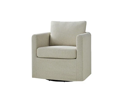 Modern Asser Slipcovered Swivel Chair