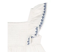 Rare Editions Baby Girls Embroidered Smocked-Bodice Dress