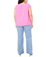 Vince Camuto Plus Cap-Sleeve Overlay Top