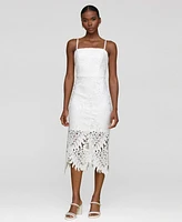 Avec Les Filles Women's Embroidered Sleeveless Midi Dress