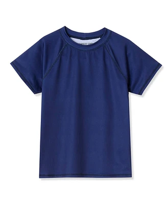 Lands' End Girls Slim Short Sleeve Crew Neck Swim Rash Guard