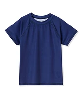 Lands' End Girls Slim Short Sleeve Crew Neck Swim Rash Guard
