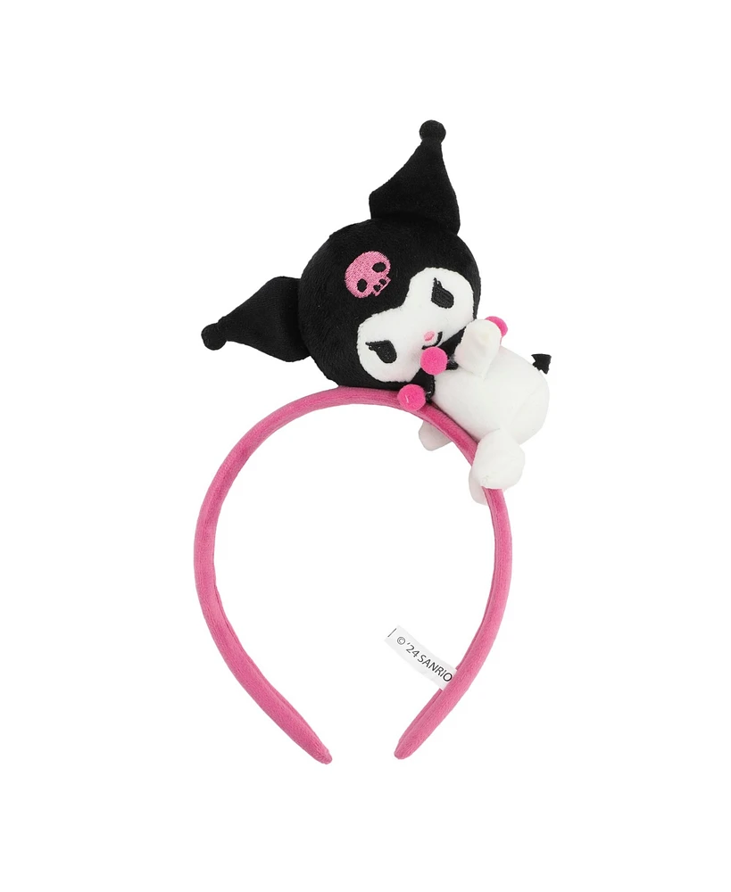 Kuromi Pink Headband With Character Charm & Plush