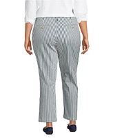 Lands' End Plus Mid Rise Classic Straight Leg Chino Ankle Pants