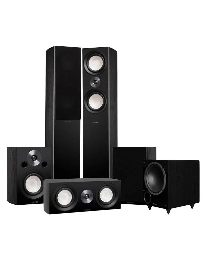 Fluance Reference Surround Sound Home Theater Channel Speaker System including 3-Way Floorstanding Towers, Center Channel